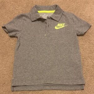 Nike Kids Gray Polo with Neon Accents